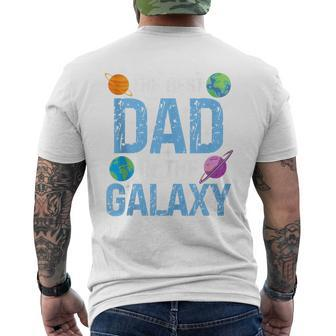 Best Dad In The Galaxy Fathers's Day Present For Him Men's T-shirt Back Print - Seseable