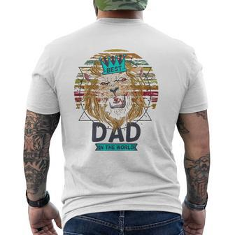 Best Dad In The World Lion Daddy For Father's Day Mens Back Print T-shirt | Mazezy