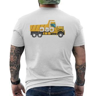 Best Dad Yellow Construction Trucks Mens Back Print T-shirt | Mazezy
