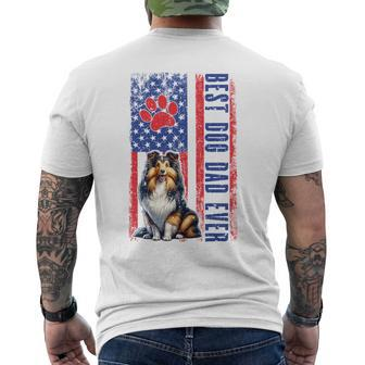 Best Dog Dad Ever Fathers Day Shetland Sheepdog Dad Vintage Men's T-shirt Back Print - Thegiftio UK