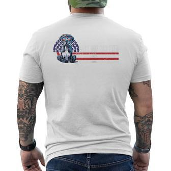 Best Dog Dad Ever Great Dane Usa Flag Fathers Day Vintage Us Men's T-shirt Back Print - Seseable