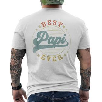 Best Papi Ever Father's Day Papi Vintage Emblem Men's T-shirt Back Print - Monsterry AU