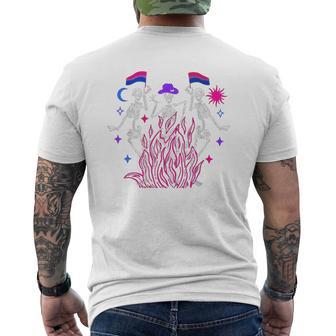 Bi Pride Skeleton Bisexual Satan Subtle Pide Ally Lgbtq Men's T-shirt Back Print - Monsterry