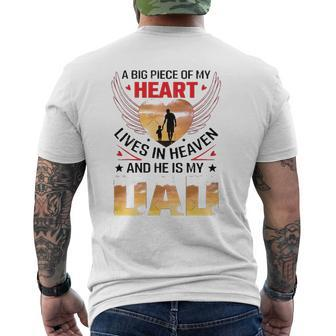 A Big Piece Of My Heart Lives In Heaven My Dad Essential Mens Back Print T-shirt | Mazezy CA