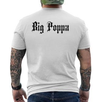 Big Poppa Dad Father's Day Blackletter Mens Back Print T-shirt | Mazezy DE