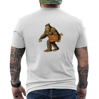 Bigfoot Thanksgiving Sasquatch Turkey Mens Back Print T-shirt - Thegiftio
