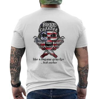 Biker Grandpa Motorcycle Grandfather Tee Mens Back Print T-shirt | Mazezy