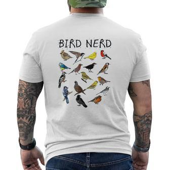Bird Nerd Different Kinds Of Bird Mens Back Print T-shirt - Thegiftio UK