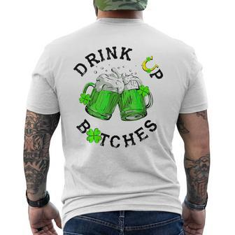 Bitches Drink Up St Patrick's Day Beer Lover Womens Men's T-shirt Back Print - Seseable