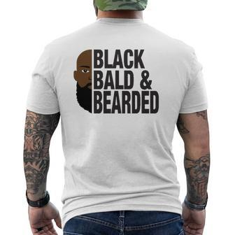 Black Bald And Bearded Face Father's Day Mens Back Print T-shirt | Mazezy
