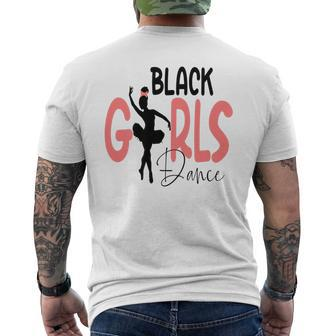 Black Ballet Dancer Natural Hair Afro Ballerina Dance Men's T-shirt Back Print - Monsterry
