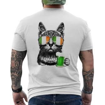 Black Cat St Patricks Day Tshirt Kitty Kitten Lover Drinking Mens Back Print T-shirt - Thegiftio UK
