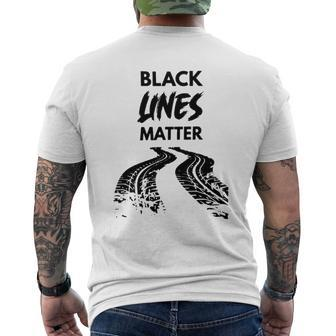Black Lines Matter Mens Back Print T-shirt - Thegiftio UK