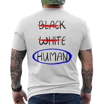 Black White Human Fight Hate Anti Racism Men's T-shirt Back Print - Monsterry CA