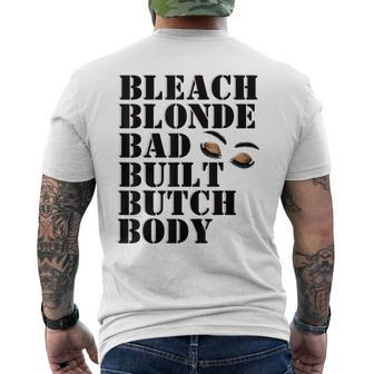Bleach Blonde Bad Built Letter Print Graphic Men's T-shirt Back Print - Seseable