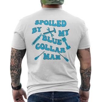 Blue Collar Pride Cherished By A Working Class Hero Men's T-shirt Back Print - Monsterry CA