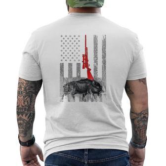 Boar Hunting Hog Hunting Deer American Flag T-Shirt Mens Back Print T-shirt - Thegiftio