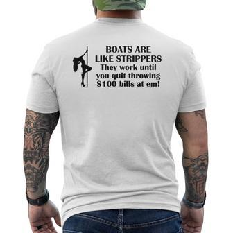 Boats Are Like Strippers Men's T-shirt Back Print - Monsterry