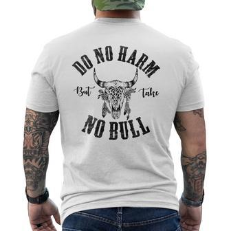 Boho Vintage Do No Harm But Take No Bull Mens Back Print T-shirt - Thegiftio UK