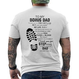 To My Bonus Dad Thank You For Stepping In Becoming The Dad Men's T-shirt Back Print - Monsterry UK