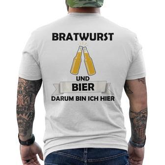 Bratwurst Und Bier Um Um Bin Ich Hier Hier Gray S T-Shirt mit Rückendruck - Geschenkecke