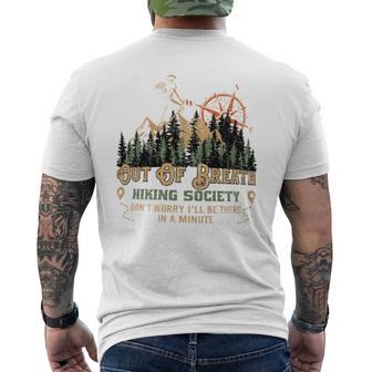 Out Of Breath Hiking Society Men's T-shirt Back Print - Seseable