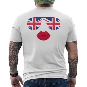 British Sunglasses Lips Flag United Kingdom Flags Uk Men's T-shirt Back Print - Monsterry AU