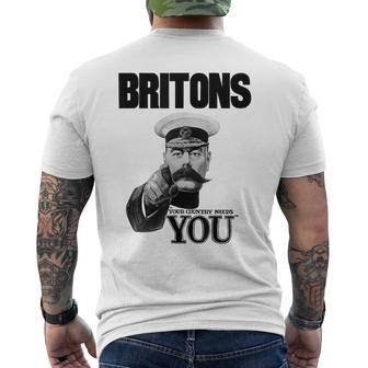 Britons Your Country Needs You Lord Kitchener Men's T-shirt Back Print - Thegiftio UK