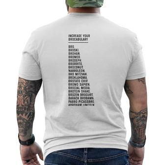 Bro Broseph Increase Your Brocabulary Gym Tee Mens Back Print T-shirt | Mazezy DE
