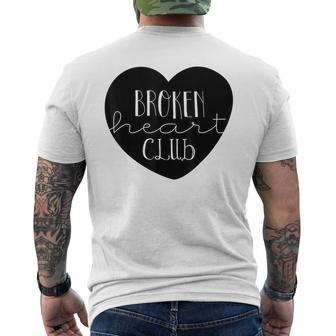 Broken Heart Club Lonely Valentine's Day Apparel Men's T-shirt Back Print - Monsterry