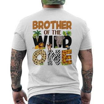 Brother Of The Birthday Wild One Safari Boy Family Matching Men's T-shirt Back Print - Thegiftio