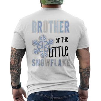 Brother Of Little Snowflake Christmas Winter Baby Shower Boy Men's T-shirt Back Print - Thegiftio UK