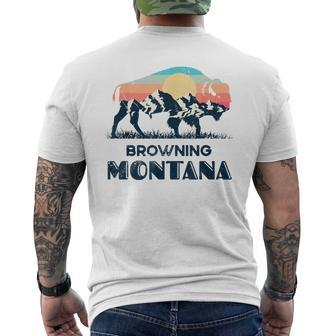 Browning Montana Vintage Hiking Bison Nature Men's T-shirt Back Print - Monsterry UK