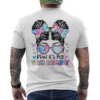 Bruh It's My 11Th Birthday Retro 11 Year Old Birthday Girl Men's T-shirt Back Print | Mazezy