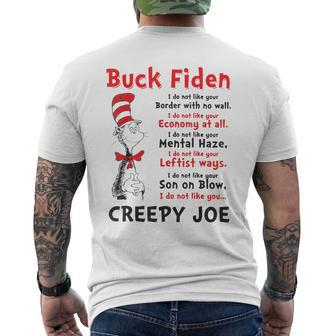 Buck Fiden Creepy Joe Us Flag Anti Biden Men's T-shirt Back Print | Mazezy AU