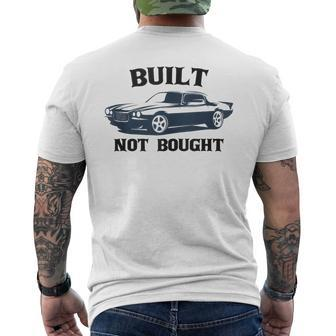 Built-Not-Bought Mechanical Muscle Cars Vintage Graphic Mens Men's T-shirt Back Print - Monsterry CA