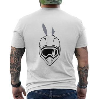 Bunny Ears Bike Helmet Happy Easter Men's T-shirt Back Print - Seseable