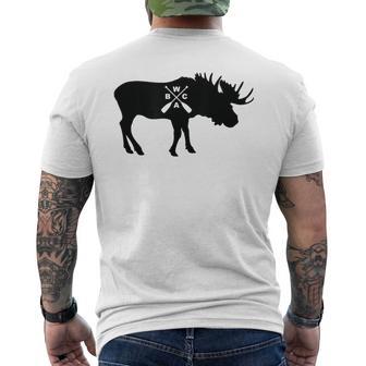 Bwca Minnesota Moose And Canoe Paddle Inlay Men's T-shirt Back Print - Monsterry