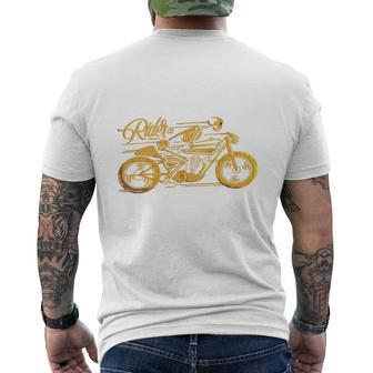 Cafe Racer Tshirt Ghost Classic Rider Vintage Motorcycle Mens Back Print T-shirt - Thegiftio UK