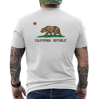 California The Golden State Bear Flag San Francisco Mens Back Print T-shirt - Thegiftio
