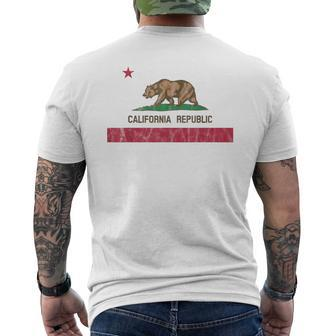 California Republic Flag California Souvenir T-Shirt mit Rückendruck - Seseable