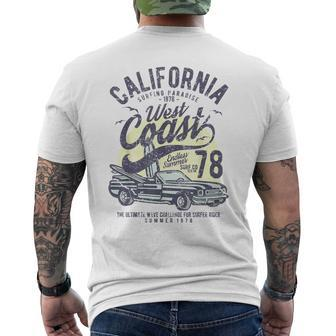 California West Coast Surfing Car Birthday Men's T-shirt Back Print - Monsterry