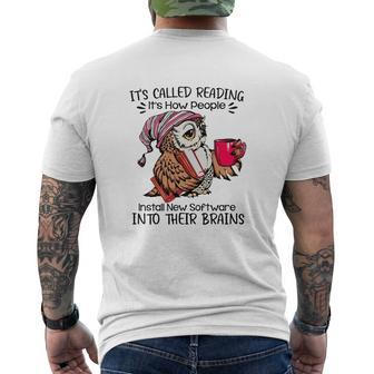 It Is Called Reading Install Software Into Brain Owl Coffee Mens Back Print T-shirt - Seseable