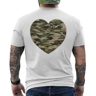 Camo Heart Valentines Day Camoflauge Military Tactical Men's T-shirt Back Print - Monsterry DE