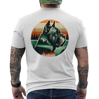Cane Corso Dog Lover Sunset Retro Style Vintage 80S 70S Men's T-shirt Back Print - Monsterry DE