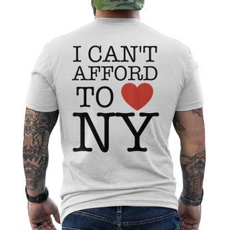 I Can't Afford To Love New York Men's T-shirt Back Print - Monsterry AU