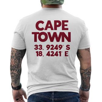 Cape Town Gps Coordinates Men's T-shirt Back Print - Monsterry AU