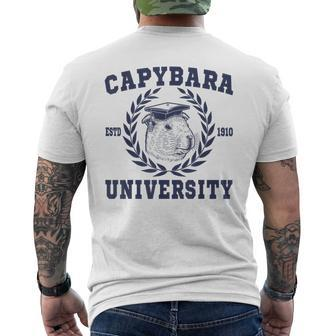 Capybara University Capybara Meme Lover Men's T-shirt Back Print - Monsterry UK