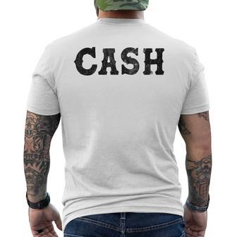 Cash Country Music Lovers Outlaw Vintage Retro Distressed Men's T-shirt Back Print - Thegiftio UK