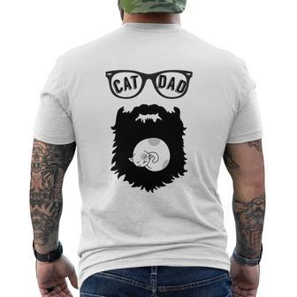 Cat Dad Beard Tees Cat Dad Beard Mens Back Print T-shirt - Thegiftio UK